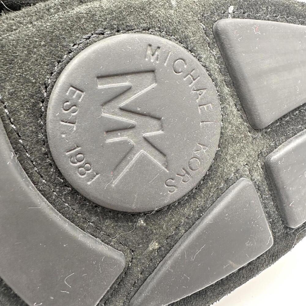 Michael Kors Gloria Black Suede Gold Accent Ballet Flat Moccasin Shoes 6.5 - Picture 8 of 9